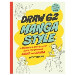 Draw 62 manga style – lær at tegne i manga-stil, af Scott Harris. Engelsk tekst