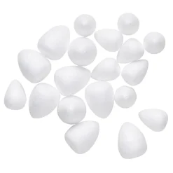20 dråbeformede blomsterknopper af styropor i 2 forskellige størrelser, 1,5×2,0 / 2,0×2,5 cm