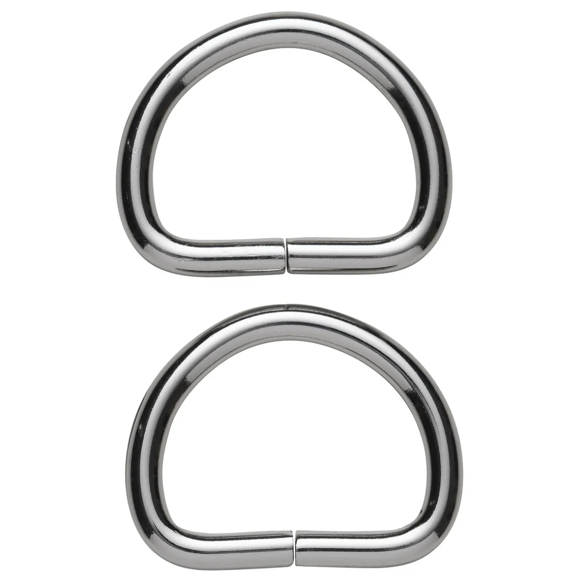 D-ring 2-pak – 34×28 mm, sølvfarvet. Maks. rembredde 30 mm