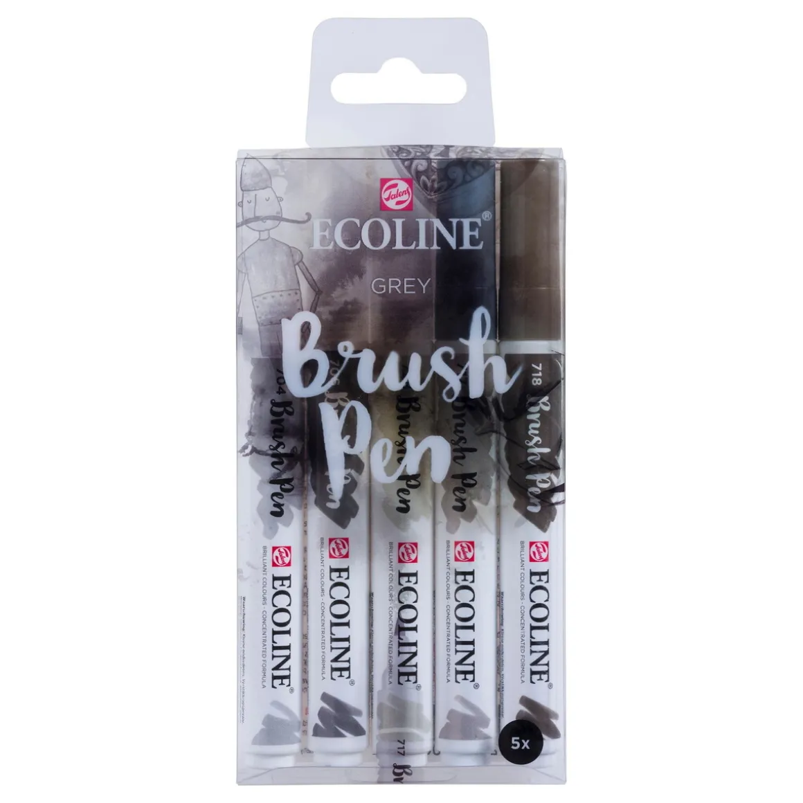 Ecoline Brush Pen Set – Grey 5-pack