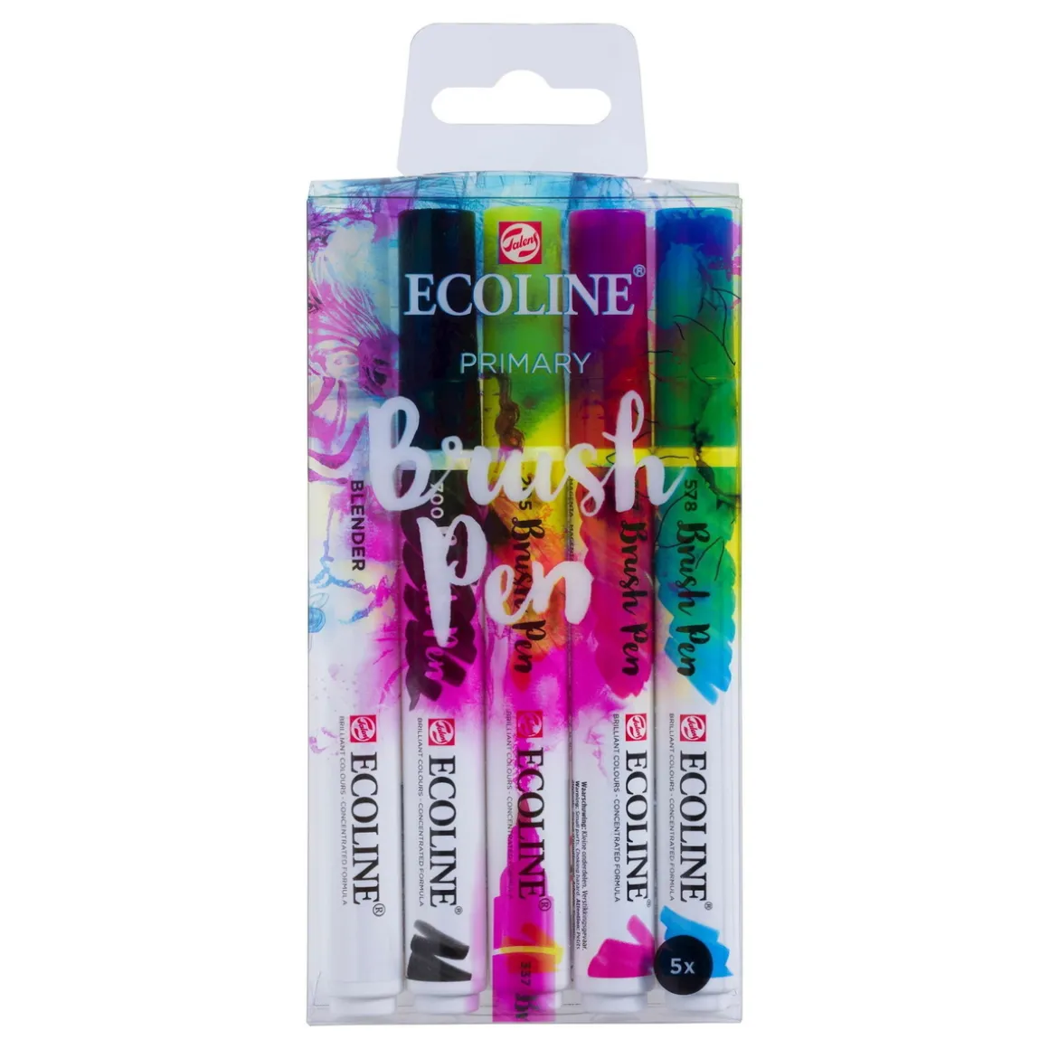 Ecoline Brush Pen Set – Primary 5-pack