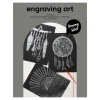 Engraving art Dreamy Sølv – scratch art med 3 stk. A4-ark, sølvfarvede og drømmende motiver
