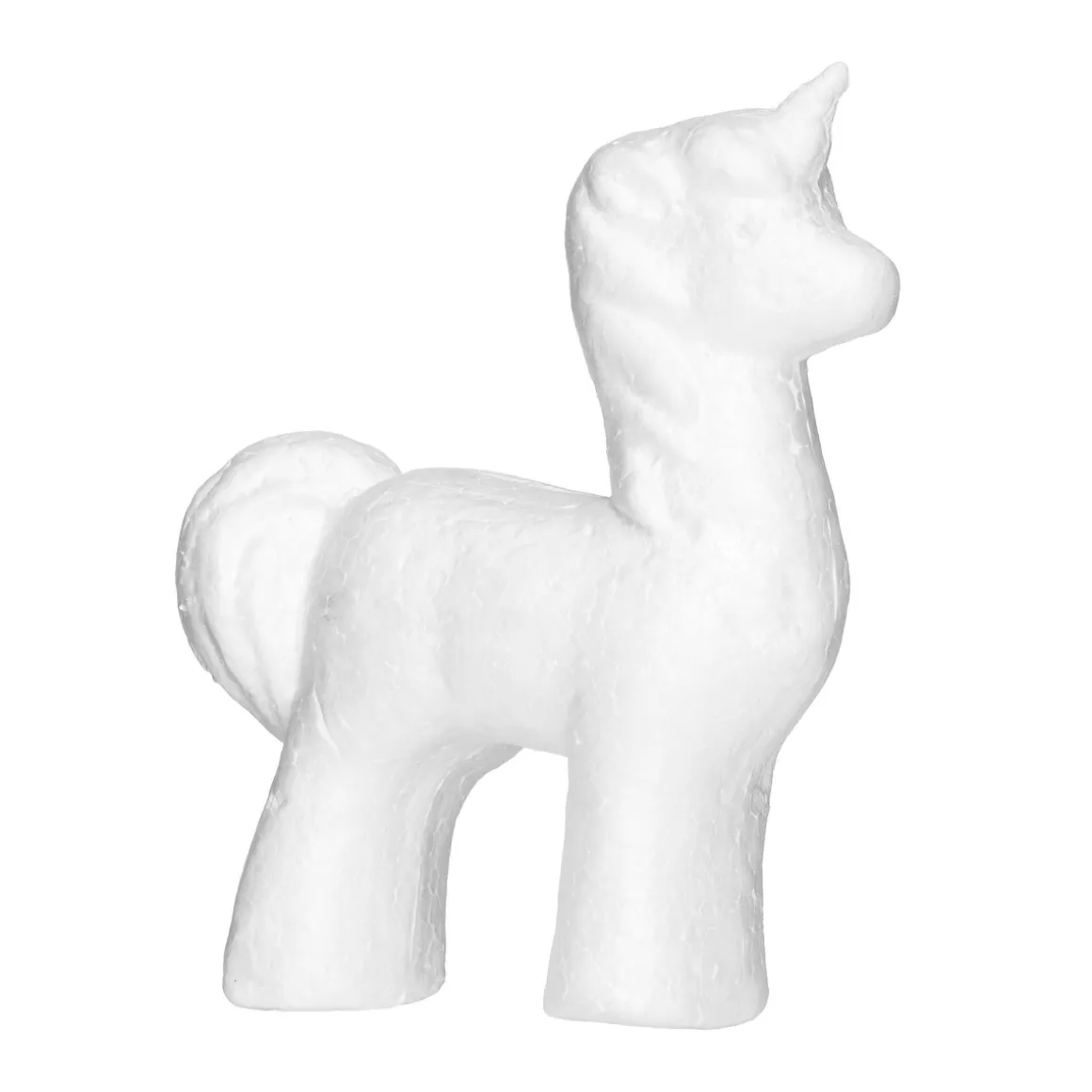 Enhjørning af styropor, 13×4×15,5 cm