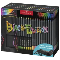 Faber-Castell Black Edition voksbaserede farveblyanter 72-pak + sammenrulleligt penalhus