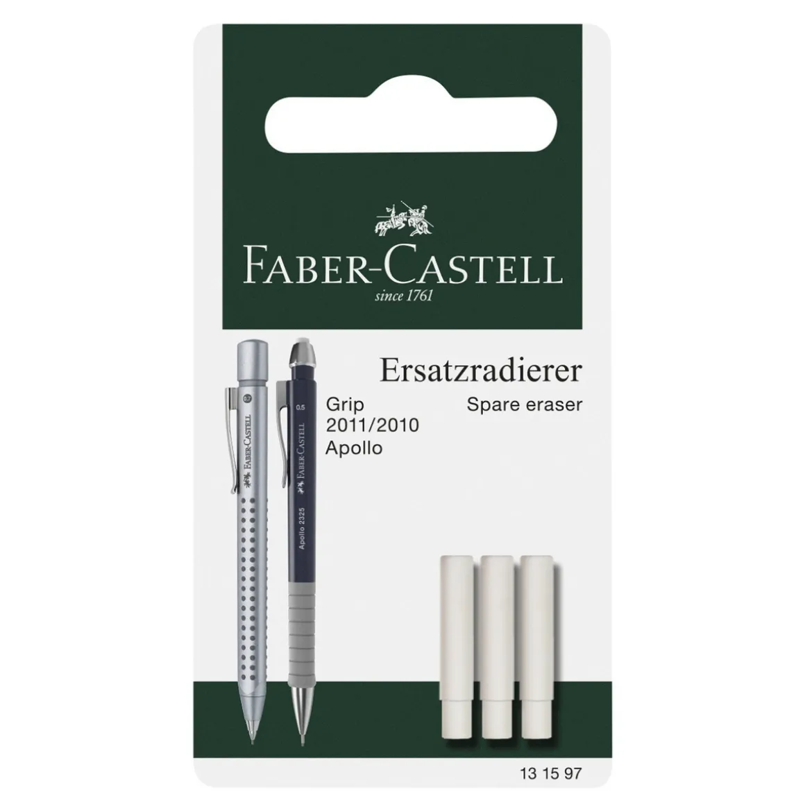 Faber-Castell 3-pak viskelæder refill til Grip 2010 / 2011 / Apollo