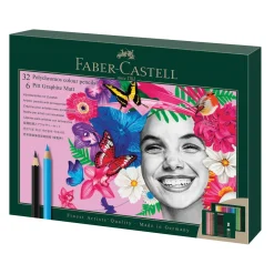 Faber-Castell Polychromos & Pitt Graphite Set, 32 farveblyanter + 6 grafitblyanter