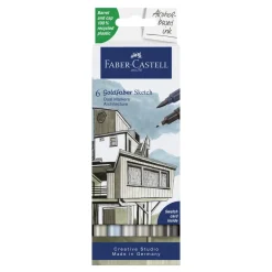 Faber-Castell Sketch Marker Architect, 6 tuschpenne med dobbeltspids
