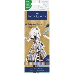 Faber-Castell Sketch Marker Fashion, 6 tuschpenne med dobbeltspids