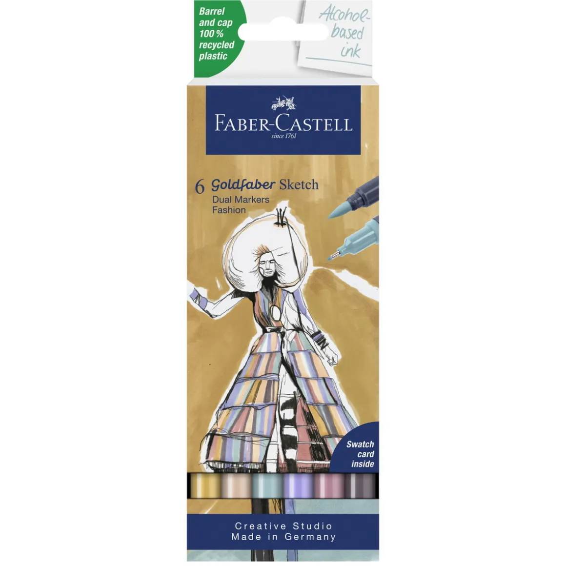 Faber-Castell Sketch Marker Fashion, 6 tuschpenne med dobbeltspids