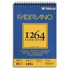 Fabriano spiralbundet skitseblok F-1264 A4 (210×297 mm), 120 ark, 90 g/m²