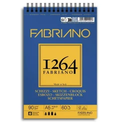Fabriano spiralbundet skitseblok F-1264 A5 (148×210 mm), 60 ark, 90 g/m²