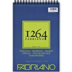 Fabriano tegneblok F-1264 A4 (210×297 mm), 50 ark, gramvægt 180.