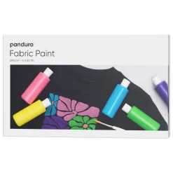 Fabric paint 5×80 ml Bright – 5 tekstilfarver i lyse farver til både lyst og mørkt stof