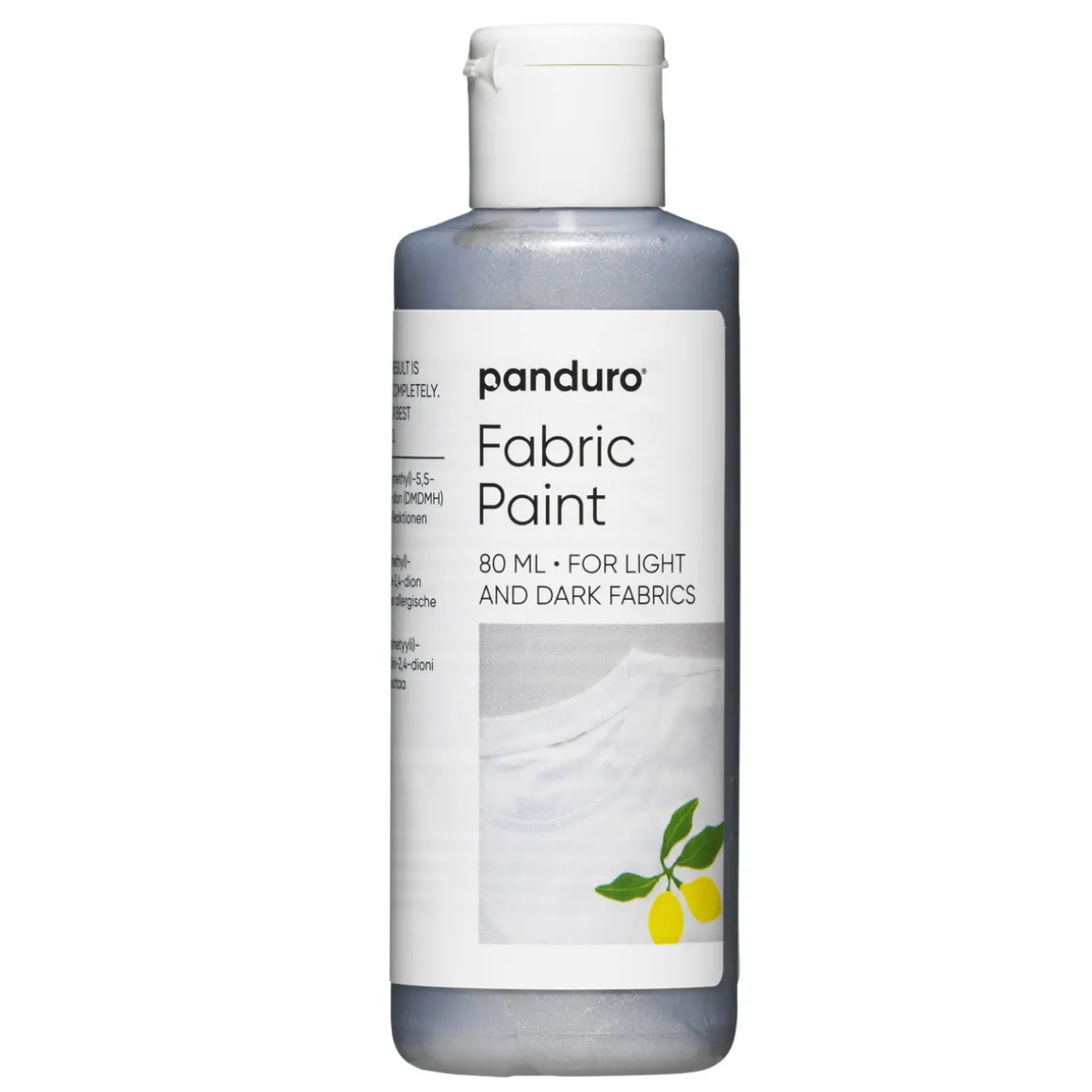 Fabric paint 80 ml – sølvfarvet tekstilfarve til både lyst og mørkt stof