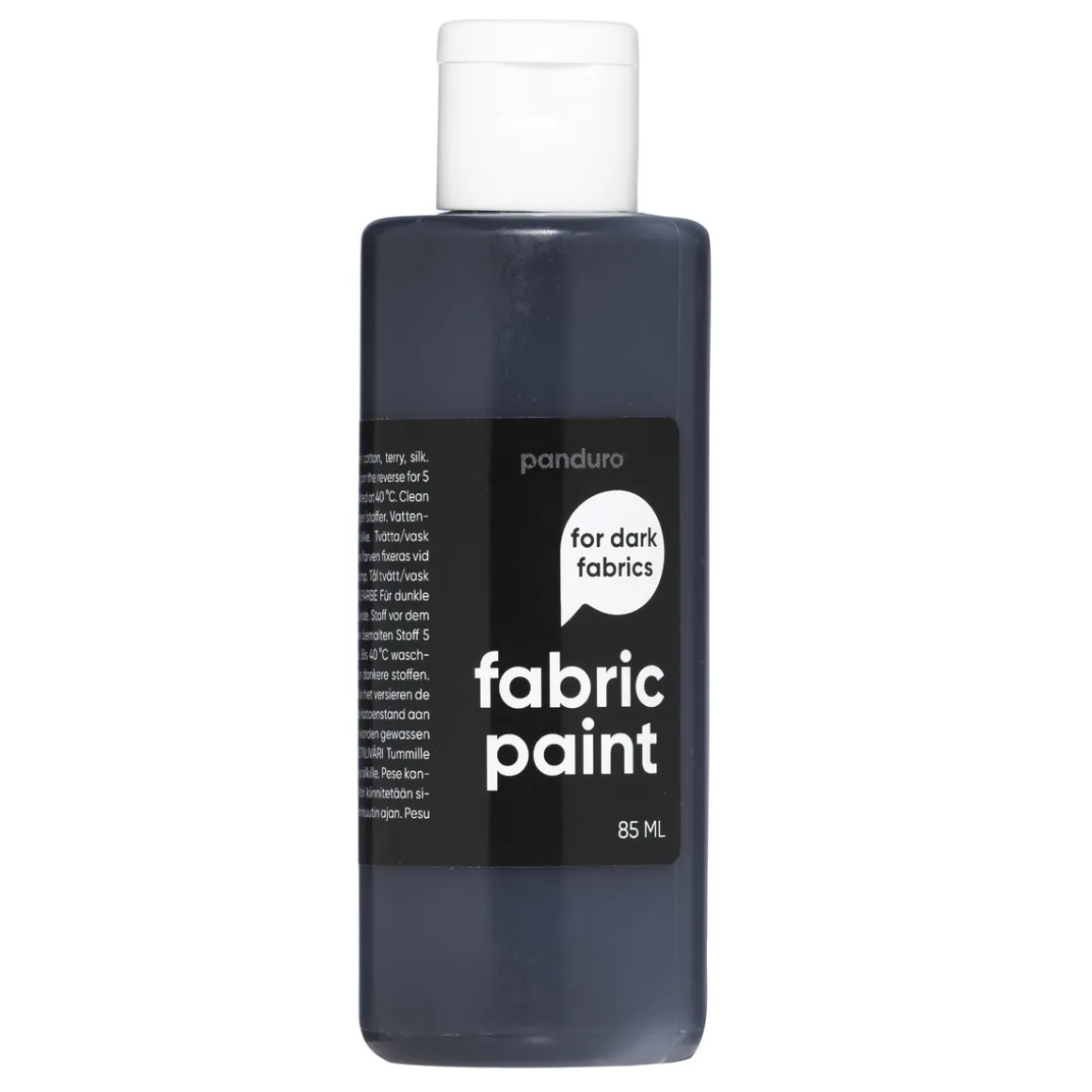 Fabric Paint 85 ml – sort, dækkende tekstilfarve til mørkt stof