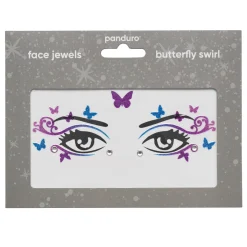 Face Jewels Butterfly Swirl - stickers & ansigtssmykke til udklædning og karneval