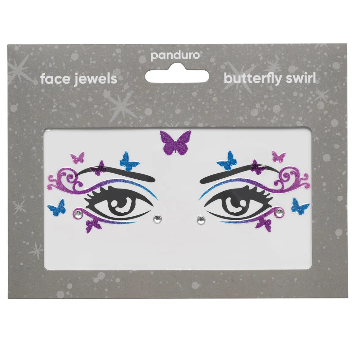 Face Jewels Butterfly Swirl - stickers & ansigtssmykke til udklædning og karneval