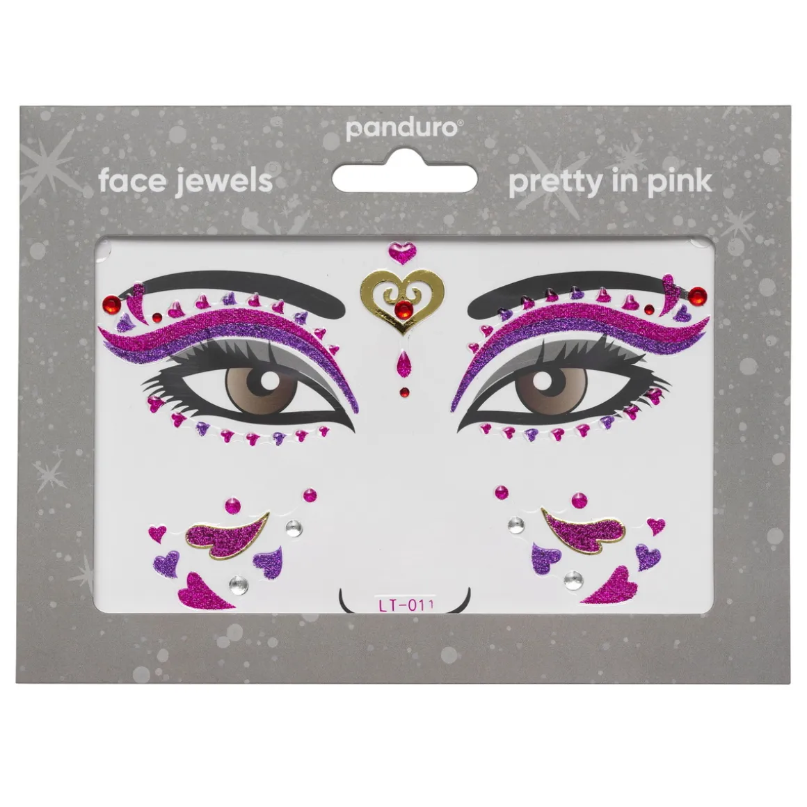 Face Jewels Pretty In Pink - stickers & ansigtssmykke til udklædning og karneval