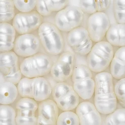 Ferskvandsperler kulturperler, 30 stk. 4 mm store, 0,6 mm huldiameter