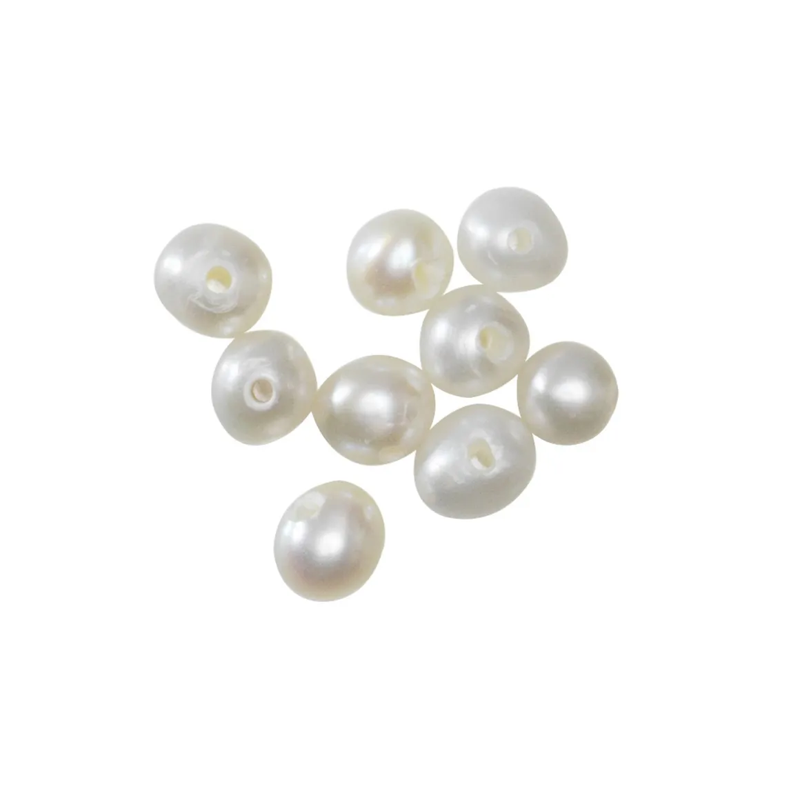 Ferskvandsperler kulturperler 50 stk. 3 mm store, 0,6 mm huldiameter