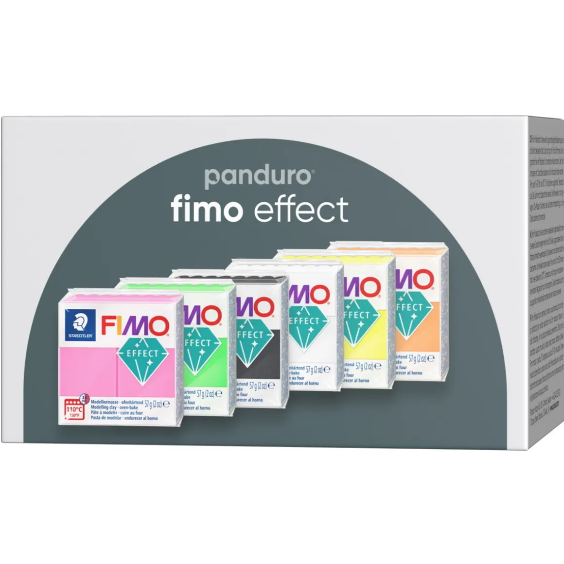 Fimo Effect 6×57 gram Fimo-ler i livlige, blandede farver