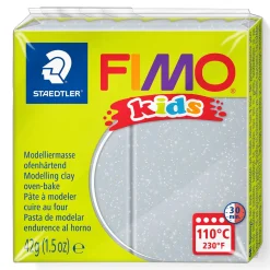 Fimo Kids sølv med glitter 42g