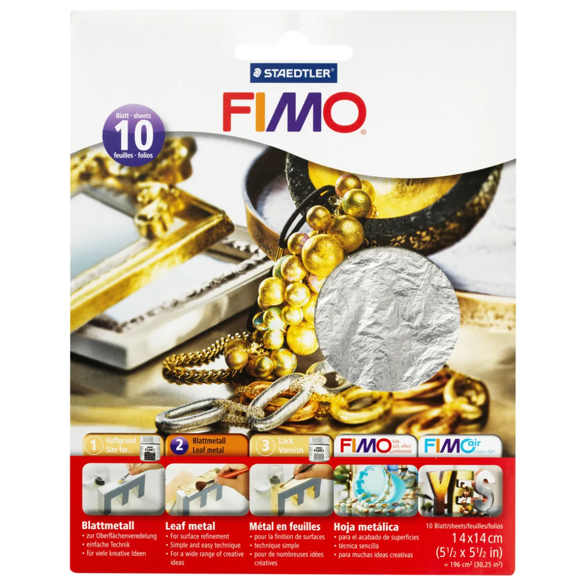 Fimo metalblade sølv 10 ark