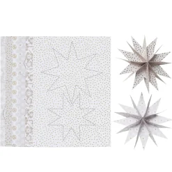 Fold 12 smukke julestjerner – 6 stk. a Ø12 cm, 6 stk. a Ø9 cm