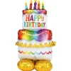 Folieballon AirLoonz Happy Birthday – 134 cm høj lagkage med fødselsdagstema