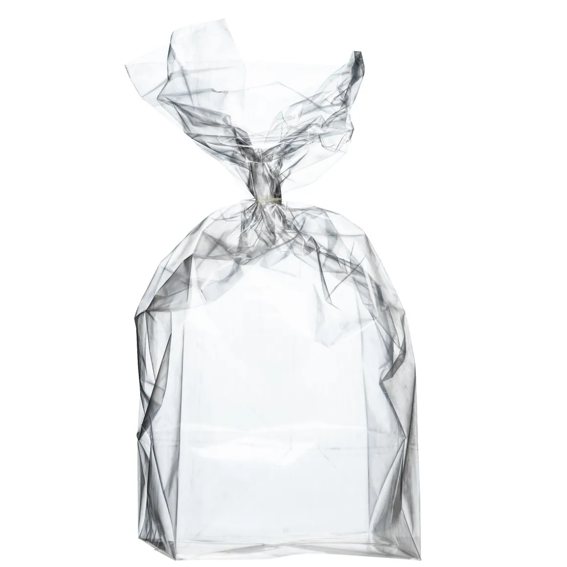 Folieret gavepose stor, transparent 10 stk. Mål: 10×10×30 cm