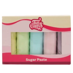 Fondant 5-pak Pastel, 5×100 gram fondant i pastelfarver