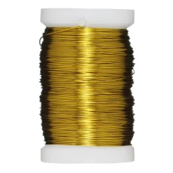 Fortinnet metaltråd guldfarvet, længde 125 meter, Ø0,36 mm