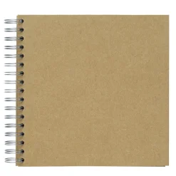 Fotoalbum med spiralryg, 22×22 cm, kraft, 25 hvide ark, 225 g/m²