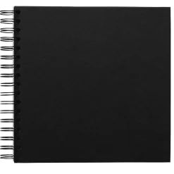 Fotoalbum med spiralryg, 22×22 cm, sort, 25 sorte ark, 225 g/m²