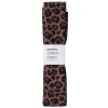 Færdigskåret stofstykke 100×70 cm – leopardmønster på brun baggrund