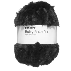Garn Bulky Faux Fur 250g sort