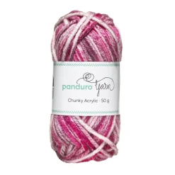 Garn Chunky Acrylic 50 g pink to wine red multi