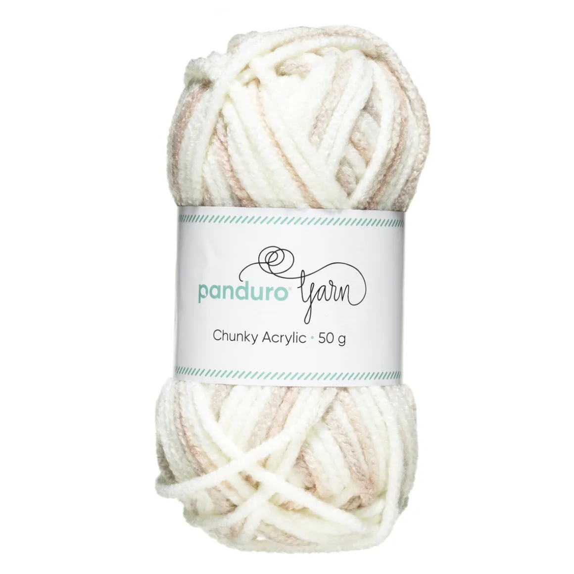 Garn Chunky Acrylic 50 g white to beige multi