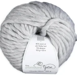 Garn Chunky Wool 100g lysegrå