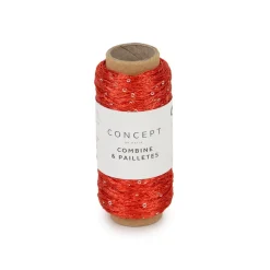 Garn Combine & Pailettes 25 g rød