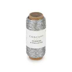 Garn Combine & Pailettes 25 g sølv