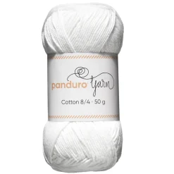 Garn Cotton 8/4 50 g hvid