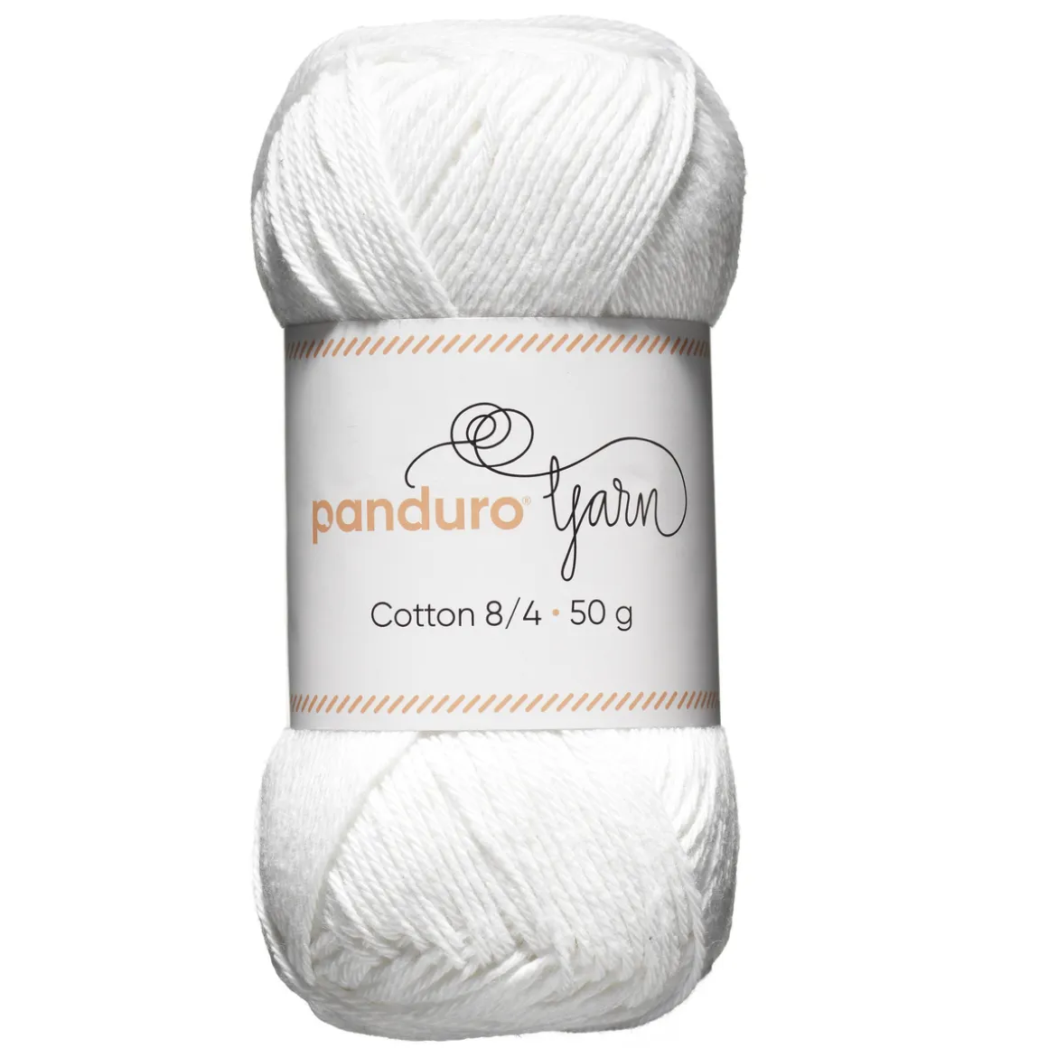 Garn Cotton 8/4 50 g hvid