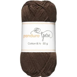 Garn Cotton 8/4 50 g mørkebrun