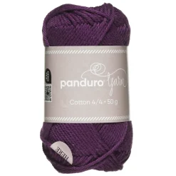 Garn Cotton 4/4 50 g mørklilla