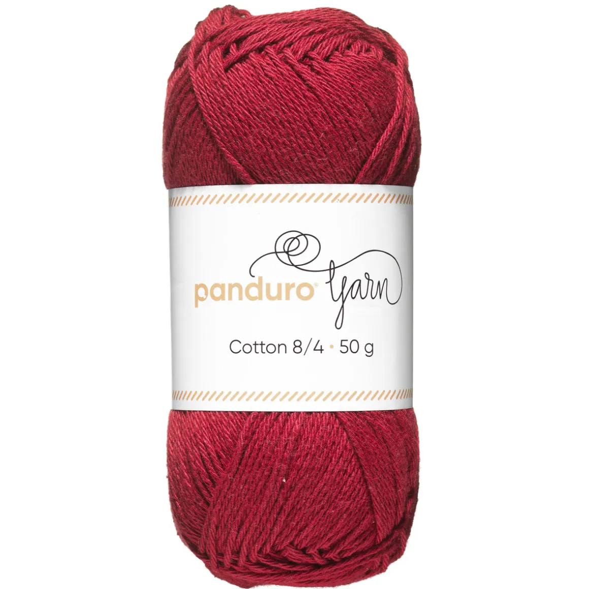Garn Cotton 8/4 50 g vinrød