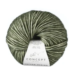 Garn Cotton Merino 50g mørkegrøn 122