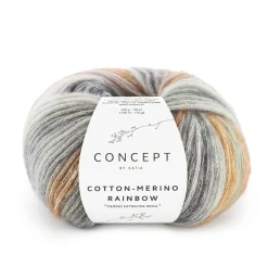 Garn Cotton Merino rainbow 50g grå