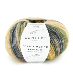 Garn Cotton Merino rainbow 50g gul