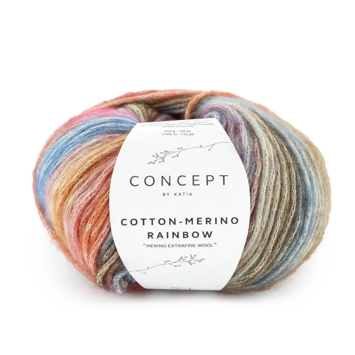 Garn Cotton Merino rainbow 50g rød